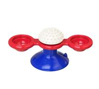TEUOPIOE Jouets interactifs pour Chats d'intérieur - Moulin à Vent - Jouet Rotatif interactif Multifonctionnel pour Chaton - Peigne Amusant - Distributeur de Nourriture - Jouet pour Chat - (Blue)