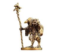 Teupyon Figurine en laiton - Statue sorcier rétro - Décoration miniature pour animal de compagnie - Plateau à thé miniature pour amoureux du thé, décoration de bureau, décoration de chambre, drcor