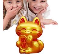 Teupyon Figurine Maneki Neko, Jolie Figurine de Chat de Richesse | Statue de Chat à Collectionner pour Salon, Bureau, Armoire, éloigner Les Mauvais Esprits