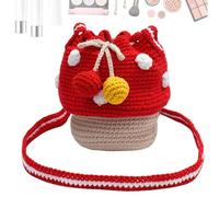 Teupyon Sac à crochet en forme de champignon | Sac seau à cordon en forme de champignon - Porte-monnaie tricoté, porte-monnaie tricoté, sac à bandoulière tricoté à la main pour écouteurs, écouteurs