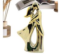 Teupyon Sculpture décorative de Couple, Statue de en céramique - Décorations d'étagère romantiques, Table de Collection pour la Maison, Le Studio, Le Restaurant