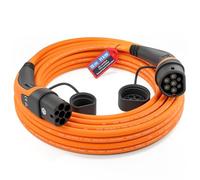 TEUTSCHTECH - Câble de charge type 2 pour voiture électrique - 15 m - Type 2 vers type 2 - 11 kW - 3 x 16 A - 3 phases - Mode 3 - Surveillance de la température - Charge sûre - Orange