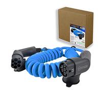 TEUTSCHTECH EV Câble de Charge Spirale Voiture électrique I 5M I TYPE2 I 22kW I 3X32A I Longueur utile Environ 3M I Surveillance de la température I Protection Contre l'incendie I Contacts argentés
