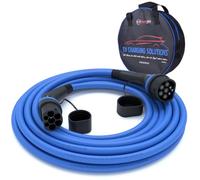TEUTSCHTECH EV Câble de Recharge Voiture électrique PHEV I 10M I TYPE2 - TYPE2 I 22kW I 3X32A I Contacts argentés I Surveillance de la température I Protection Contre l'incendie I Sac de Rangement