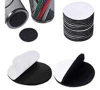 TEUVO 10 Paires 5 CM Round Scratch Autocollant, Bande Scratch Adhésive pour Maintenir en Place les Tapis, les Nattes, les Rideaux et le Mur de Photos