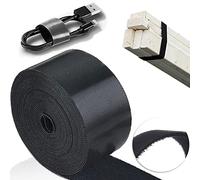 TEUVO 60MM x 5M Attache Câble Scratch, Serre Câble Bande pour Réutilisable Câble Management, DIY Artisanat Autour de Accueil et Bureau, Serre Cable en Nylon Noir