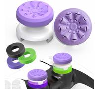 TEUVO Grip Joystick PS5 - FPS Capuchons Joystick PS5 & PS4 Accessoires Manette PS4 5 Set, 2 Thumbsticks Grip + 3 Anneaux de Précision Controller Thumb Grips à Aide avec Viser, Réduire Pouce Fatigue