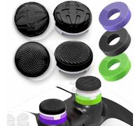 TEUVO Grip Joystick PS5 - FPS Capuchons Joystick PS5 & PS4 Accessoires Manette PS4 7 Set, 4 Thumbsticks Grip + 3 Anneaux de Précision Controller Thumb Grips à Aide avec Viser, Réduire Pouce Fatigue