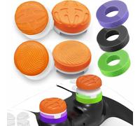 TEUVO Grip Joystick PS5 - FPS Thumbsticks Grip pour Accessoires Manette PS5 & PS4, 4 Grip Capuchons Joystick + 3 Anneaux de Précision Controller Thumb à Aide avec Viser, Réduire Pouce Fatigue, Orange