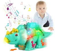 TEUVO Jouet Bebe Rampant Dinosaure Jouet pour Enfants 1 2 3 Ans Garcon Fille, Triceratops Walking Jouets Sensoriels Musicaux et Lumineux Anniversaire Noël Cadeau Bébé 9 12 18 Mois Garçons Filles