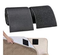 TEUVO Scratch a Coudre pour Tissu, Non Adhésif Noir Nylon Bande auto Agrippante pour Câble Gestion, à Coudre, DIY Artisanat Autour de Accueil et Bureau, 11cm Large et 2m Long