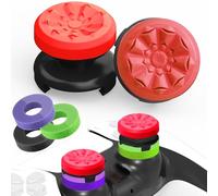 TEUVO Thumbsticks Grip Joystick PS5 - FPS Capuchons Joystick PS5 & PS4 Accessoires Manette PS4 5 Set, 2 Controller Thumb Grip + 3 Anneaux de Précision Grips à Aide avec Viser, Réduire Pouce Fatigue