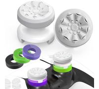 TEUVO Thumbsticks Grip Joystick PS5 - FPS Capuchons Joystick PS5 & PS4 Accessoires Manette PS4 5 Set, 2 Controller Thumb Grip + 3 Anneaux de Précision Grips à Aide avec Viser, Réduire Pouce Fatigue