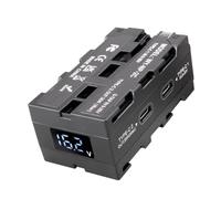 Teuypty Batterie Factice Double Face NP-F NP-F Moniteur de Batterie Virtuelle Alimentation Externe V-Port pour Lumière LED Nouvelles