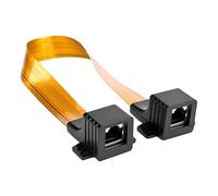 Teuypty Câble Plat CAT6 Cat5 RJ45 F Connecteur Câble Réseau Plat Cat5 RJ45 Passer à Travers la Fenêtre/Porte de Maison/Voiture Câble de Liaison 30 cm