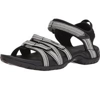 Teva Femme Tira Sandales Bout Ouvert, Noir (Black/White Multi Bwml), 36 EU