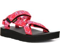 Teva Midform Univ Ouvert Orteil Fluo Bracelet Femmes Sandale en Rouge Floral 3 -