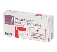 Teva Paracétamol 1 g Comprimé(S) 8 pc(s)