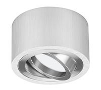 TEVEA Led Spot de Plafond | Led module remplaçable 5W 230V Dimmable | Plafonnier ultra Plat orientable | aussi pour salle de bain (Argent - Blanc Chaud)