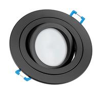 Tevea Premium Éclairage encastré Led Ultra Platt | LED modul remplaçable 5W 230V IP44 | Led Downlight | Cadre pivotant (Noir-Rond - Blanc Neutre)