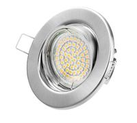 Tevea - Spot encastrable cadre de montage - Incl. culot GU10 et projecteur 60 spots 3W - Chrome brossé (Blanc Chaud)