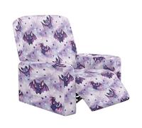 Tevecatos Housse de fauteuil inclinable motif chauve-souris motif étoiles, résistante aux taches, respirante et lavable avec poche latérale, pour animaux de compagnie et enfants