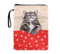 Tevecatos Housse de protection pour livre de texte, sac réutilisable à couverture rigide avec poche avant à fermeture éclair