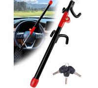 Tevlaphee Antivol Volant à 4 Crochets, Dispositif Antivol Robuste Haute Visibilité, Compatible Universel pour Voitures, Vans, SUV, Convient aux Volants jusqu'à 41,5 cm, 3 Clés Incluses(Noir)
