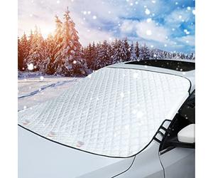 Tevlaphee Protege Pare Brise Givre, Protection Pare Brise Hiver, Couverture Pare Brise Voiture, 3 Magnétique, Universelle pour Voiture Anti Givre, Neige, Glace, Pluie et Soleil, Repliable, 197x128cm