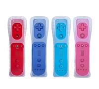 Tevodo Lot de 4 télécommandes sans fil compatibles avec Wii Wii U (rouge, bleu, rose, bleu foncé)