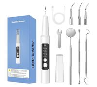 Tevoravin Kit de nettoyage des dents, capteur intelligent, 5 modes, LED | Capteur intelligent, 5 modes de nettoyage, LED, IPX6, kit rechargeable de type C avec embouts, miroir, clé, sonde