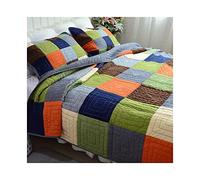 TEVTEV Couvre LIt 2 Personnes 240x260cm Patchwork de Couleur Bonbon Plaid Couvre Lit 3 Pièces Dessus de Lit Boutis Coton avec 2 Taies d'oreiller 50x70cm