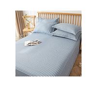 TEVTEV Drap Plat à Fleurs 100% Coton à Fleurs Drap Supérieur Extra Doux Drap Plat for lit Simple Queen King Size Adultes, Enfants, Garçons et Filles (Color : Blue A, Size : 120x230cm-47x90)