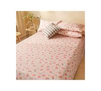 TEVTEV Drap Plat à Fleurs 100% Coton à Fleurs Drap Supérieur Extra Doux Drap Plat for lit Simple Queen King Size Adultes, Enfants, Garçons et Filles (Color : Pink D, Size : 120x230cm-47x90)