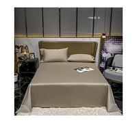 TEVTEV Luxe Drap Plat 300 TC 100% Coton À Longues Fibres Satin Drap Plat Qualité Hôtelière Literie Draps De Dessus De Lit for Lit Simple Double Queen King Bed (Color : Brown, Size : 200x230cm-78x90)