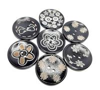 TEWAX Lot de 30 grands boutons en bois à motif floral pour vêtements, accessoires de couture, travaux manuels, scrapbooking, décoration d'intérieur 35 mm