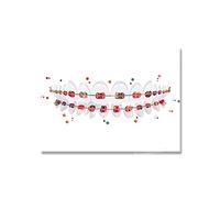 Teweakt Dents Accolades Dents Anatomie Soins Dentaires Symbole Dent Racine Aquarelle Affiche Toile Peinture Mur Photo Art Prints Décor Dentaire(Picture 11,30x42cm No Frame)