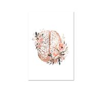 Teweakt Psychologie Imprime Mur Affiche Cerveau neurones Cou nerfs Floral médical Art Toile Peinture psychiatre médecin Bureau décor(1,25x36cm No Frame)