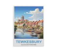 Tewkesbury Comté de Gloucestershire，1000 Pièces Puzzle pour Adultes Enfants Adolescents, Intelligence Soulagement du Stress Divertissement Papier Jouets Bricolage Anniversaire（38x26cm）-GV15