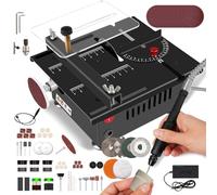 Tewpoy Mini scie de table pour artisans, portable, 100 W, multifonction, 7 vitesses, coupe de 0 à 90 °, pour bricolage, bois, acrylique et PCB