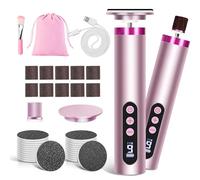 TEWWCEO 2 en 1 Rapeuse Pieds Électrique, 9 Vitesses Réglables, Rechargeable Râpe Electrique Pieds, Râpe à Pieds Pédicure Electrique pour Talons Fissurés, Callosités, Peau Morte et Ongles (or rose)