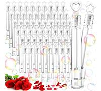 TEWWCEO 60 Flacons À Bulle De Savon Pour Mariage, Bulles De Savon Avec Poignée En Forme De Cœur Et D'étoile, Pour Un Anniversaire, Saint-Valentin, Fête