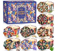 TEWWCEO Ensemble Cadeau 8 Pièces Bougies Parfumées, 100% Cire De Soja Naturel, Aromathérapie Pour Noël, Bath, Yoga et Décoration