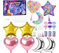 TEWWCEO Ensemble de Lanternes à Faire Soi-même pour Filles,Kit d'Art de Corde 3D pour Enfants,Cadeau Créatif,3D String Art Bricolage Enfant,Cadeau Fille 6 7 8 9 10 11 12 Ans,Cadeaux d'Anniversaire