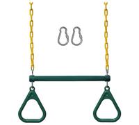 Tewwyler Les Ensembles de BalançOires pour Jardin Comprennent Une Barre de BalançOire TrapèZe de 18 Pouces et Une ChaîNe Robuste de 48 Pouces avec Mousquetons de Verrouillage (Vert)