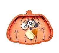 Tewzafiya Bol de service, assiette d'Halloween, planche à hors-d'œuvre d'Halloween, assiette à gâteau, planche de charcuterie, assiette de service en bois pour les collations