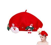 Tewzafiya Bonnet de Noël pour - Bonnet d'hiver mignon | Béret français pour femme, bonnet d'hiver, bonnet d'artiste et de peintre pour, adultes, bonnet en laine
