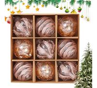 Tewzafiya Boules de Noël,9 Décorations Incassables Accrochables | Pendentifs Saisonniers Pour Vitrines Magasins Et Décorations - Activités Enseignement