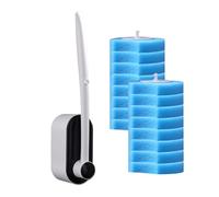 Tewzafiya Brosse de Toilette en éponge, Brosse de Toilette pour Le Nettoyage de la Cuvette de Toilette - Détartrant,Brosse à Taches de Bain avec 16 recharges pour nettoyant à pour évier de