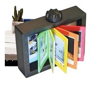 Tewzafiya Cadre pivotant pour photo, cadre pivotant pour photo, décoration de table rotative à 360 degrés avec manivelle manuelle, porte 12 photos pour maison, fête des pères, famille, amis, salon et